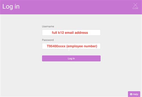 Open LMS log in screen image annotated 